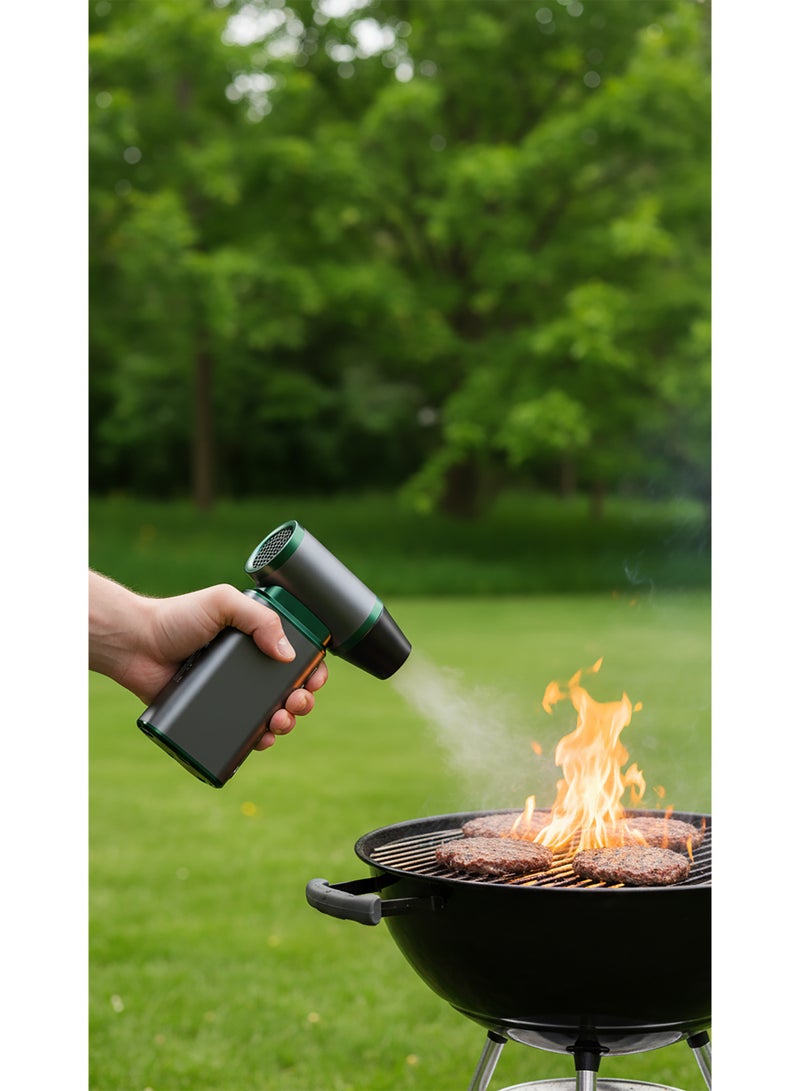 GREEN LION Jet Max Air Blower with 45m/s Wind Speed, 5-Speed Adjustment, Turbo Boost Mode, 240 Min Runtime, LED Spotlight, Digital Display, USB-C Charging, Interchangeable Nozzles - Grey - Image 3